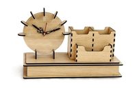 Support à stylos en bois écologique avec fentes dédiées pour stylos et cartes de visite - Design moderne, fait main, haute qualité, idéal pour chambre d'enfant