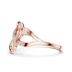 Bague Infinity en Diamant de Laboratoire Taille Princesse 0,104 CT pour Femme, Clarté VVS-VS EF, Or 18KT, 14KT, 10KT et Argent 925 Rose - Product Image 6