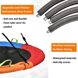 Columpio Tipo Platillo Volador ZOSHINE de 40 Pulgadas, Columpio Ajustable para Niños, Soporta 900 Libras, para Interiores/Exteriores, Metálico, para el Hogar, Guardería, Parque de Trampolines - Product Image 1