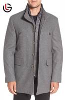 Vente en gros Blazer Trench en tweed mélangé de laine pour hommes Manteau chaud d'hiver à simple boutonnage Pardessus respirant Anti-rides Écologique