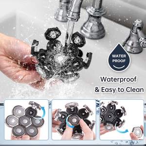 Lames de rasoir électrique rechargeables argentées, tête de rasoir rotative pour hommes chauves - Utilisation visage et corps, fonction étanche et lavable - Product Image 3