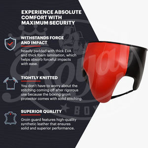 Alta calidad hecho a medida PU cuero Eva esponja ingle guardia boxeo Taekwondo MMA Muay Thai entrenamiento altamente protector logotipo personalizado - Product Image 5