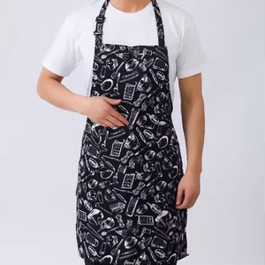 Compre al por mayor delantales de rayas impresas con delantal de chef comercial con logotipo personalizado para cocina restaurante pintura - Product Image 2