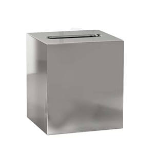 Cubierta de caja de pañuelos ondulada plateada, soporte de caja de pañuelos moderno de alta calidad, perfecto para comedor, mesa superior, decoración de oficina y baño - Product Image 2