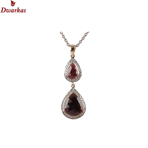 Vente directe du fabricant collier pendentif en argent sterling 925 CZ multi-pierres précieuses plaqué or bijoux - Product Image 4