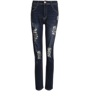 Wholesale New Design Distressed Ripped Denim Men Jeans Slim Fit Straight Style Medium Mid Casual <b>Winter</b> Jeans 100% Cotton Quick - Product Image 1