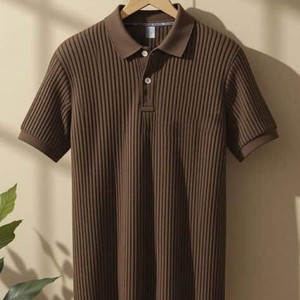 Nuevo diseño de verano de punto 100% algodón transpirable de manga corta de Color sólido logotipo personalizado camiseta Polo para hombre con bolsillos - Product Image 3