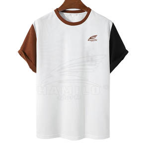 Latest Fashion Custom Printed Logo Men T-shirts Street Wear With Contrast <b>Trim</b> Oversized and Quick Dry Light Knitted <b>Fabric</b> - Product Image 1