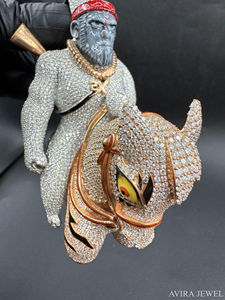 Colgante Unisex de Plata de Ley 925 con Baño de Oro Rosa y Diamante Moissanita, Estilo Hip Hop - Product Image 5