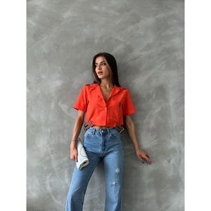 Chemisiers et chemises pour femmes Topshow avec détail ceinture orange - Chemises en gros - Product Image 4