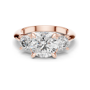 Bague de fiançailles à trois pierres en diamant de laboratoire 3,5 carats, taille brillant rond, or 18 carats, 14 carats, 10 carats et argent 925, rose, jaune, blanc - Product Image 3