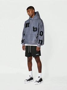 Sweats à capuche pour hommes lavage à l'acide couleur unie unie vierge grande taille poids lourd 2023 sweat à capuche pour hommes lavage à l'acide à capuche - Product Image 3