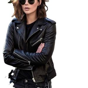 GAF 2024 Diseño elegante Chaqueta de cuero para mujer de invierno de color sólido hecha en fábrica - Product Image 4