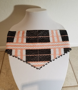 Beautifully Handmade Plaid Beaded Netted <b>Scarf</b> Pattern High Quality Unique Western Beaded <b>Scarf</b> Necklace, Fringe Beaded Bandana - Product Image 1
