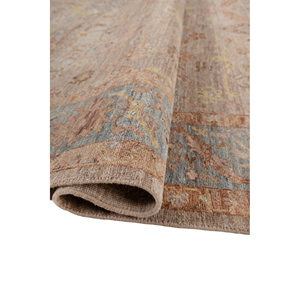 พรมขนสัตว์ถักมือรูปทรงสี่เหลี่ยมผืนผ้าขนาดใหญ่ลายดอกไม้สีชมพูและสีม่วงสำหรับตกแต่งห้องนั่งเล่นและทางเดิน-รุ่น EA-1536 - Product Image 2