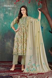 Fourniture en gros de Viscose de soie avec crêpe intérieur et broderie lourde femmes Kurti du fabricant indien - Product Image 4