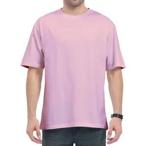 Camiseta de algodón 220 GSM 100% de gran tamaño para hombre de talla grande, camiseta en blanco de algodón 100% amarillo brillante - Product Image 2