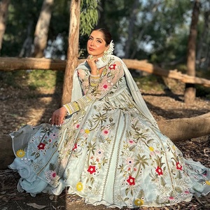 Vestido de traje informal de manga larga de diseñador para mujer, nueva moda, ropa tradicional india paquistaní, traje de fiesta hasta el suelo - Product Image 2