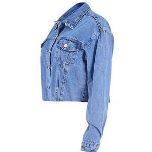 Veste en jean courte pour femmes fabriquée par des professionnels, vente en gros, vêtements décontractés, usage extérieur, veste en jean courte pour femmes - Product Image 3