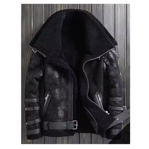 Chaqueta de piel auténtica ajustada con estilo para hombre, cuello levantado, cierre de cremallera, diseño a medida de moda de invierno para un aspecto moderno - Product Image 1