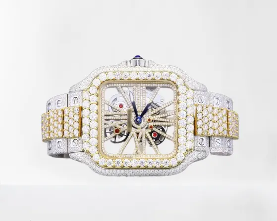 VVS Moissanite diamant montre hommes Hip Hop plein diamant montres en acier inoxydable automatique luxe Design Antique montre bijoux