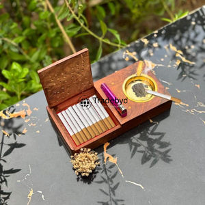 Tradebyd ที่เขี่ยบุหรี่ไม้ศิลปะทำด้วยมือถาดบุหรี่ไม้เป็นมิตรกับสิ่งแวดล้อมของขวัญที่วางเถ้ากลางแจ้งที่สมบูรณ์แบบ - Product Image 2