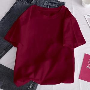 Top corto de mujer de gran tamaño de alta calidad OEM camiseta de tela vaquera holgada con diseño de impresión personalizada - Product Image 3