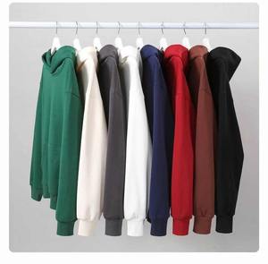 Heavy 100% Cotton Drop Shoulder Pullover Hoodie con bolsillo Grueso Versión suelta Winter Couple Hoodie - Product Image 2