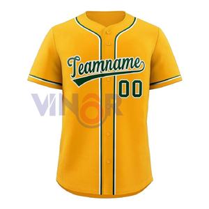 Maillot de baseball 100% polyester en taille adulte, maillot personnalisé, couleur unie, uniforme de baseball pour équipe sportive, service OEM - Product Image 1