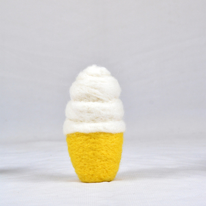 Handmade Yellow White Wool Felt Ice Cream Needle Unique Summer Decorative Ice Cream <b>Box</b> Mix Dazzling Appeal Customized Sizes - Product Image 1