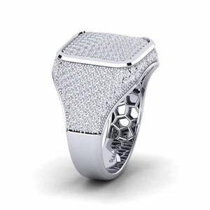 Trendy Style Jewelry Made in 14kt White Gold Hip Hop Rings with Lab Grown Diamonds Brings Grace and <b>Charm</b> to Any Occasions - Product Image 2