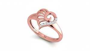 แหวนทอง 14K ประดับเพชรธรรมชาติ ดีไซน์รูปหัวใจ สวยสง่าสำหรับผู้หญิง |    0.10 กะรัต - Product Image 4