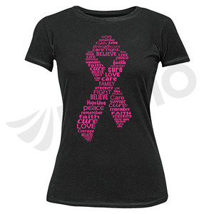 Personnalisé écologique 100% coton 180 grammes tricoté tissu sportif T-Shirts anti-boulochage motif imprimé décontracté cancer du sein - Product Image 4