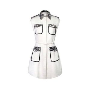 Offres Spéciales femmes robes formelles à manches courtes Kenzie robe trapèze tissu de bonne qualité vêtements pour femmes blanc Vietnam grossiste - Product Image 1