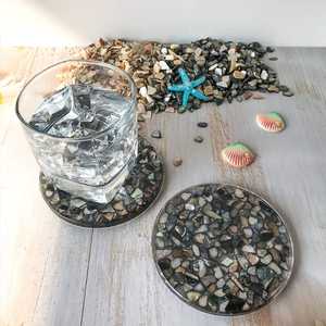 <b>Black</b> and White Contemporary Felts <b>Coasters</b> Bone Inlay Customized Handmade Hot Selling High Quality Bone Inlay tea <b>Coasters</b> - Product Image 2