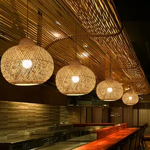 Lámpara de Techo de Bambú Diseñada para Proyectos de Interior con Textura de Bambú Natural e Iluminación Ambiental Suave - Product Image 2