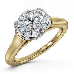 Bague de fiançailles SHREYA DIAM en moissanite ronde brillante, argent 925 plaqué or rose, sertissage clos, bijoux classiques pour femmes - Product Image 6