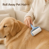 Rouleau anti-poils lavable pour animaux de compagnie, outil de toilettage réutilisable en silicone pour enlever les poils de chien et de chat sur les canapés, les vêtements et les meubles