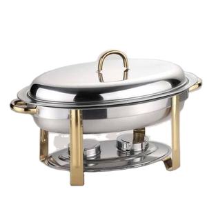 จานโลหะชุบแข็งตกแต่งงานแต่งงานสุดหรู,จานกับข้าวพร้อมที่ตั้งสุดหรูและสีทองสำหรับบุฟเฟ่ต์ - Product Image 1