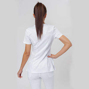 Conjuntos de uniformes de Enfermería de manga corta Unisex de alta calidad, elegantes uniformes de Hospital impresos para uso en salón de belleza, el último traje de enfermera - Product Image 3