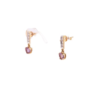 ราคาดีที่สุด เงินรูปหัวใจ 925 อัญมณีธรรมชาติ อเมทิสต์ และต่างหูเพชร คุณภาพสูง ราคาโรงงาน จากประเทศไทย Manu - Product Image 1