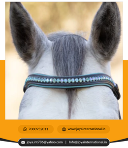 Prix le plus bas Cheval Santorini Bride à mors en cuir noir avec passepoil sarcelle Brides de dressage personnalisées de bonne qualité pli - Product Image 3