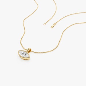 Colgante de Diamante Cultivado en Laboratorio con Forma de Marquesa, Hecho a Mano, Radiante, de Oeste a Este, 1.00 Ct E-F VS, Oro de 14K, para Regalo de Aniversario de Bodas - Product Image 3