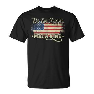 T-shirt vintage Maga King con bandiera americana We The People Design, camicia nera da uomo - Product Image 1