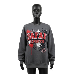 Sweat-shirt oversize pour femme en tissu polaire, couleurs gris, rouge, noir, logo personnalisé, impression sérigraphique, vêtement élégant, sweat-shirt respirant pour femme - Product Image 1