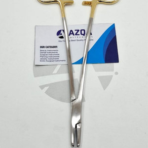 Porte-aiguilles Bozeman TC, manche doré, haute précision, acier chirurgical inoxydable, instrument de suture - Product Image 5