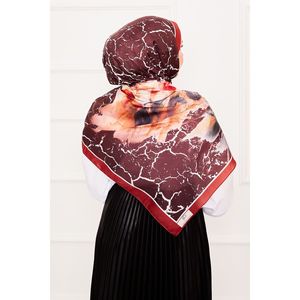 Pañuelo de Satén con Estampado de Hojas - 4 Accesorios Suaves Cuadrados con Impresión Digital - Product Image 3
