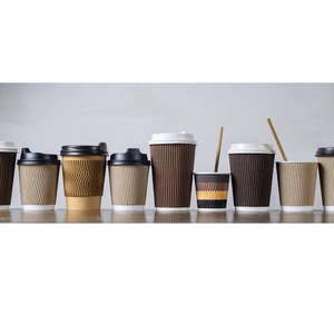 Tasses en papier ondulées avec conception à double paroi pour le café et le thé chauds, durables et étanches, idéales pour les cafés et les services de restauration - Product Image 6