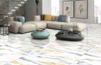 Elegantes Azulejos de Porcelana Dorados de 600x1200 mm, Diseño de Vetas Doradas con Acabado Brillante para Sala de Estar, Baño e Interiores, Garantía de 5 Años
