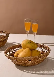 Handmade Newest Rattan Fruit <b>Bowls</b> Customized Sizes Brown Design High Quality Food <b>Mixing</b> Storage Stylish Fruit Keeper Parties - Product Image 3